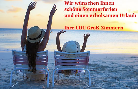 Cdu Gemeindeverband Gross Zimmern Schone Sommerferien Und Einen Erholsamen Urlaub